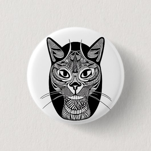 Siamese kat Tattoo Ronde Button 3,2 Cm (Voorkant)