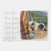 Siamese Kat Theetijd 2026 Theedoek Kalender (Horizontaal)