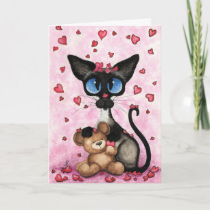 Siamese Kat Valentijnskaart door Bihrle Kaart