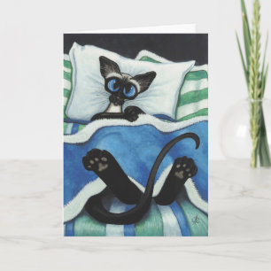 Siamese kat van BiHrle Blank Kaart