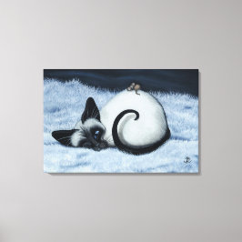 Siamese kat van BihrLe Canvas Art Print