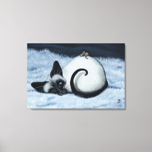 Siamese kat van BihrLe Canvas Art Print