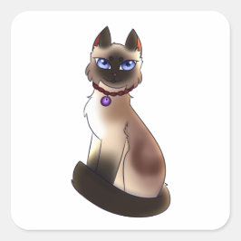 Siamese kat vierkante sticker