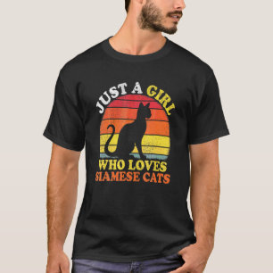 Siamese Kat Vintage Gewoon Een Meisje Dat Van Siam T-shirt
