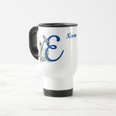Siamese Kat Vlinder Monogram Initiaal E Naam  Reisbeker (Voorkant links)