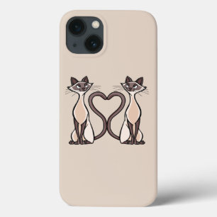 Siamese Katten Heart iPhone 13 Hoesje