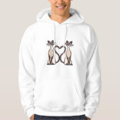 Siamese Katten Heart Hoodie (Voorkant)