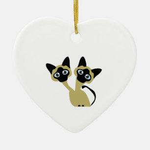 Siamese katten keramisch ornament