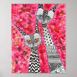 Siamese katten Poster 11 x 14 inch (u kunt aanpass