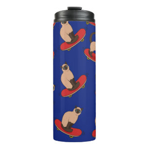 Siamese Katten Skateboards:  Patroon Thermosbeker