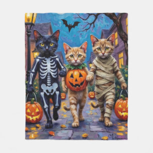 Siamese Katten Trick-or-Treating Halloween Kostuum Fleece Deken