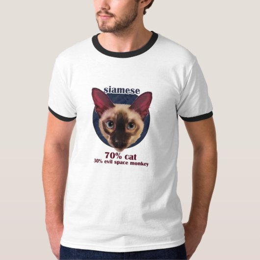 Siamese kattengezicht t-shirt (Voorkant)