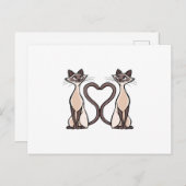 Siamese kattenhart briefkaart (Voorkant / Achterkant)