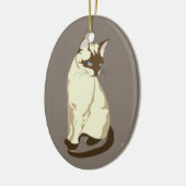 Siamese kattenporseleinen keramisch ornament (Links)