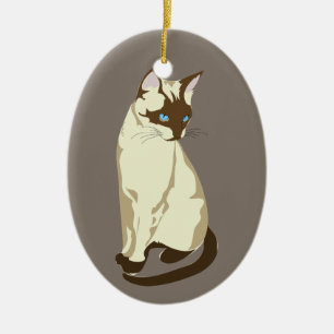 Siamese kattenporseleinen keramisch ornament