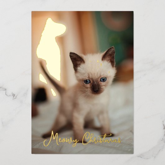 Siamese kerst folie feestdagenkaart (Voorkant)