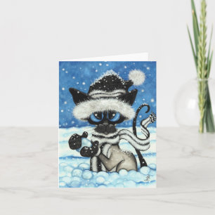 Siamese kerstkat van BiHrLe Card Feestdagen Kaart