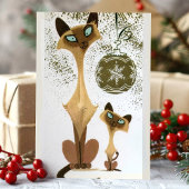 Siamese kerstkatten Feestdagenkaart