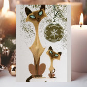 Siamese kerstkatten Feestdagenkaart