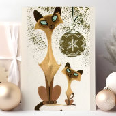 Siamese kerstkatten Feestdagenkaart