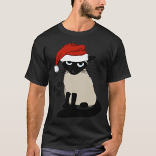 Siamese Kerstman Grappige Kerst Kitty Kat T-shirt