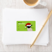 Siamese kerstwetten - grappige kerstkat etiket (Insitu)