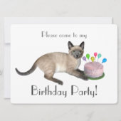 Siamese Kitten Anniversaire Fête Invitation (Devant)