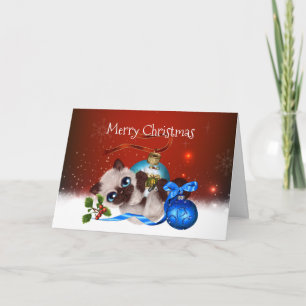 Siamese Kitten Kaart voor kerstmis