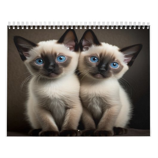Siamese Kitten-kalender voor kattendeksels Kalender (Hoes)