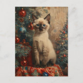 Siamese Kitten Kerst Kat Briefkaart (Voorkant)