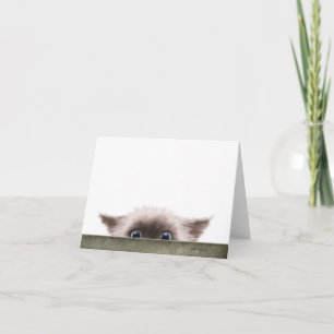 Siamese Kitten Sluipend Naar Jou Cartoon Bedankkaart