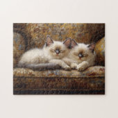 Siamese Kittens Napping  Couch Legpuzzel (Horizontaal)