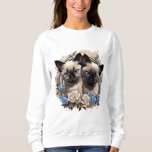Siamese Kittens Sweatshirt Pour Amoureux de les ch (Devant)