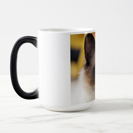 Siamese kitty kat met mooie grote blauwe ogen magische mok (Links)