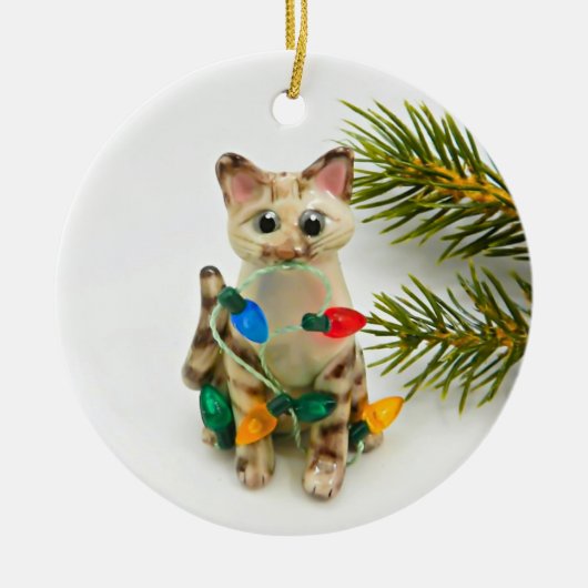Siamese Lynx Point Cat-Ornament Keramisch Ornament (Voorkant)