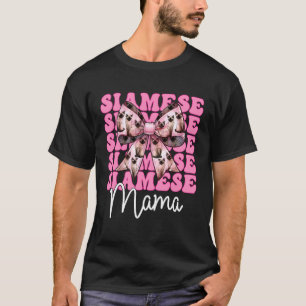 Siamese Mama Siamese Kat Moeder Moederdag Coquette T-shirt
