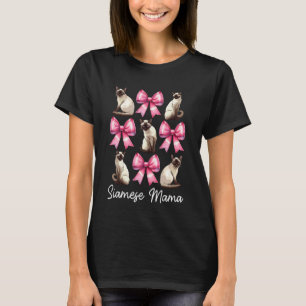Siamese Mama Siamese Kat Moeder Moederdag Coquette T-shirt