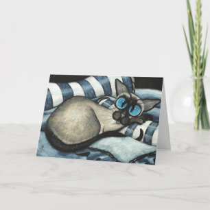 Siamese ontwerper blauw kaart
