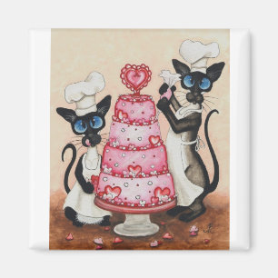 Siamese Pastry Cake Chef Magnet Magneet