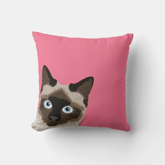 Siamese Peking Cat Pillow - Funny cat pillow Kussen (Voorkant)