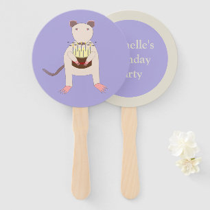 Siamese Rat met Birthday Cake Custom Party Handwaaier