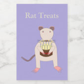 Siamese Rat met Birthday Cake Custom Voedselcontainer Etiket (Enkel label)