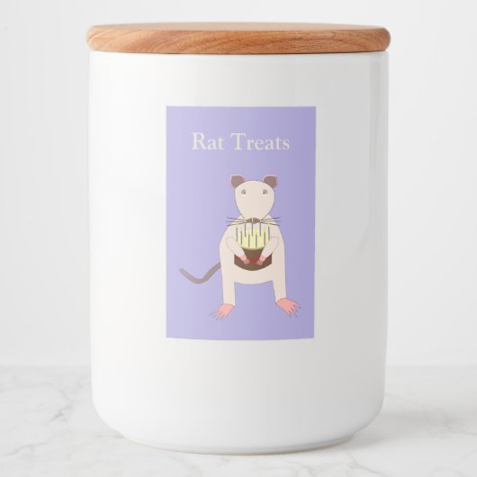 Siamese Rat met Birthday Cake Custom Voedselcontainer Etiket (Voorkant)