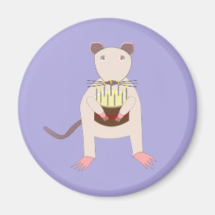 Siamese Rat met Birthday Cake Magneet