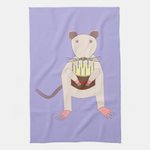 Siamese Rat met Birthday Cake Theedoek