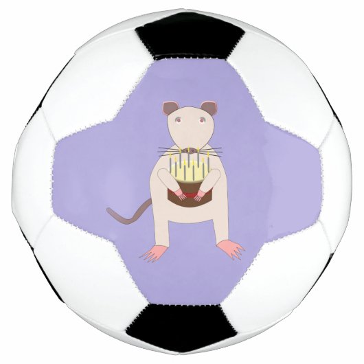 Siamese Rat met Birthday Cake Voetbal (Voorkant)
