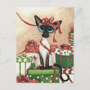 Siamese Red Ribbon Briefkaart