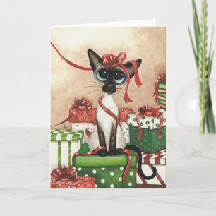 Siamese Red Ribbon Feestdagen Kaart