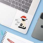 Siamese Santa Cat Ho Ho Ho Ho Sticker (Laptop met iPhone)