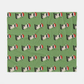 Siamese Santa Cat Pattern Kerstvakantie Kat Fleece Deken (Voorkant (Horizontaal))
